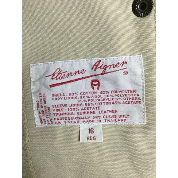 Vintage Etienne Aigner Women's Full Zip Jacket Collared Pockets Size 16 R - Picture 4 of 5